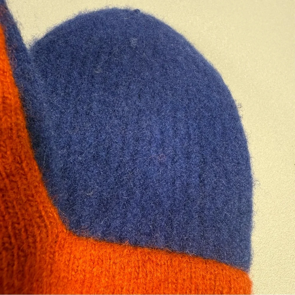 ReMitts Blue and Orange Recyled Felted Wool Knit Mittens NWT